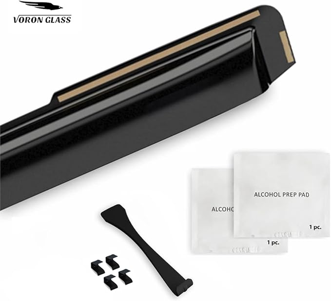 Voron Glass in-Channel Extra Durable Rain Guards for Toyota Tundra 2022-2025 Double Cab, Window Deflectors, Vent Window Visors, 4 Pieces - 200456