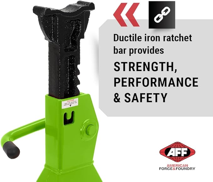 AFF Viking 4 Ton Jack Stand Set - Heavy Duty Ratchet Style Jack Stands - Pair