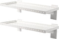 Slatwall Shelves 24x10 Inch, Slatwall Accessories for Retail, Garage, Home Storage, Heavy Duty Slat Wall Hanging Shelf (2, White)