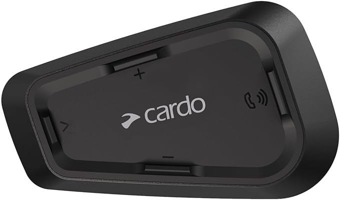 Cardo Systems Spirit Motorcycle Bluetooth Communication Headset, 2-Way Bluetooth, Thin 32mm Speakers, Waterproof, Universal Connectivity - Single Pack