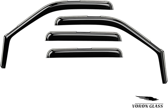 Voron Glass in-Channel Extra Durable Rain Guards for Ford F250 to F550 Super Duty 1999-2016 SuperCrew, Window Deflectors, Vent Window Visors, 4 Pieces - 200434