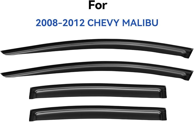 Window Visors Rain Guards Shield for 2008 2009 2010 2011 2012 Chevy Malibu, Out-Channel Window Vent Wind Deflectors Visors Shades for 08-12 Malibu