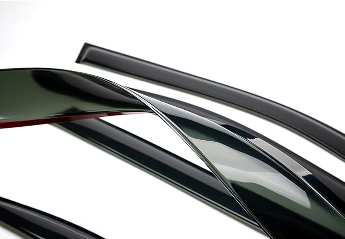 4pcs Out-Channel Tape On Side Wind Vent Deflector,Dark Smoke Sun Rain Guard,Nice Window Visor fit for 2000-2004 Nissan Xterra All Models 94719