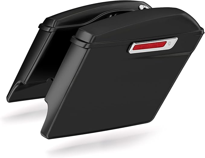 XFMT Motorcycle Matte Black 5" Extended Stretched Hard Saddlebags Saddle Bags For Harley Touring Road King Street Glide Road Glide Electra Glide Ultra Classic 2014-2023