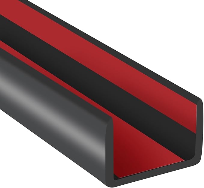 Rubber Edge Trim, 3/4" Self Adhesive Flexible U Channel Edge Protecter, EPDM Material Big Size Deep U Channel Gasket for Plywood, Tables, Desks, Cabinets, Black Color, 20Ft