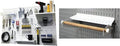 Wall Control Pegboard Organizer 4 ft. Metal Pegboard Standard Tool Storage Kit & Pegboard Paper Towel Holder and Dowel Rod Pegboard Shelf Assembly for Pegboard and Slotted Tool Board – White