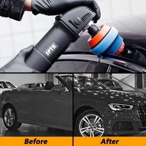 SPTA 29pcs Drill Buffing Pad Detail Polishing Pad Mix Size Kit with 5/8-11 Thread Backing pad & Adapters for Car Sanding, Polishing, Waxing, Sealing Glaze