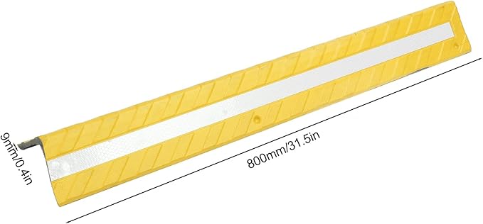 Garage Wall Protector Rubber Wall Corner Guard for Parking Garages, 80cm Long Wall Corner Protector (Yellow)