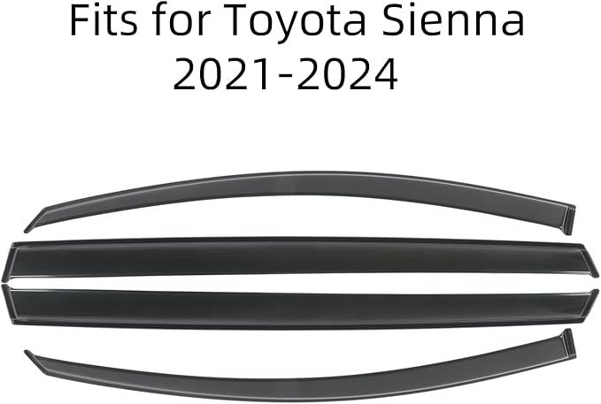 Rain Guards Fits for 2021-2024 Toyota Sienna, Outside Mount Side Window Wind Deflectors, Smoke Tinted Vent Window Visors Shield 2021 2022 2023 2024