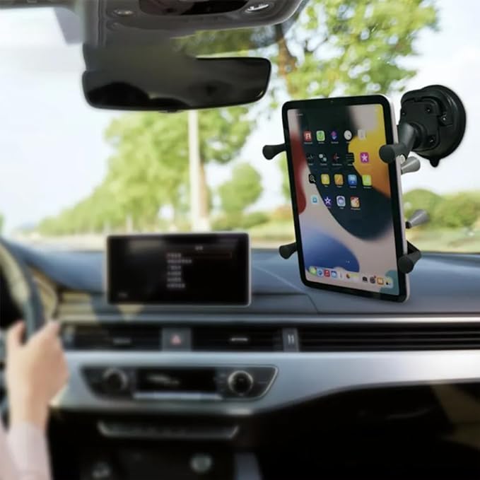 Strg Car Tablet Mount with Suction Cup Mount Base for 6" Tablets, Car Tablet Holder for Car Truck Vehicle Windshields Window and More Smooth Surface