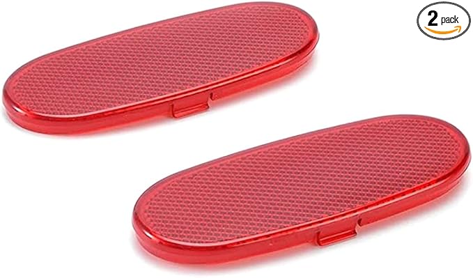 Car Front Interior Door Panels Reflector Red Inner Door Panel Reflector Plate for 2002-2008 Dodge Ram 1500/2003-2009 Dodge Ram 2500 3500/2004-2009 Dodge Durango (for front doors only)-2PCS