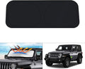 KUST Windshield Sun Shade for 2018-2023 Jeep Wrangler JL & 2/4 Door 4XE &2020-2023 Jeep Gladiator JT Front Window Sun Shade Sun Visor Protector Foldable Blocks UV Rays Keep Your Car Cool