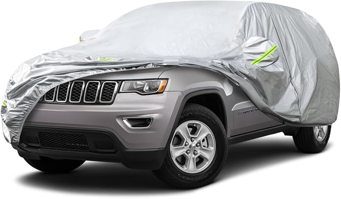KouKou OxfordWaterproof SUV Car Cover Suitable for Jeep Grand Cherokee from 2005 to 2025, Windproof All Weather Waterproof Outdoor Cover Sun Rain UV Dust Snow Protection.