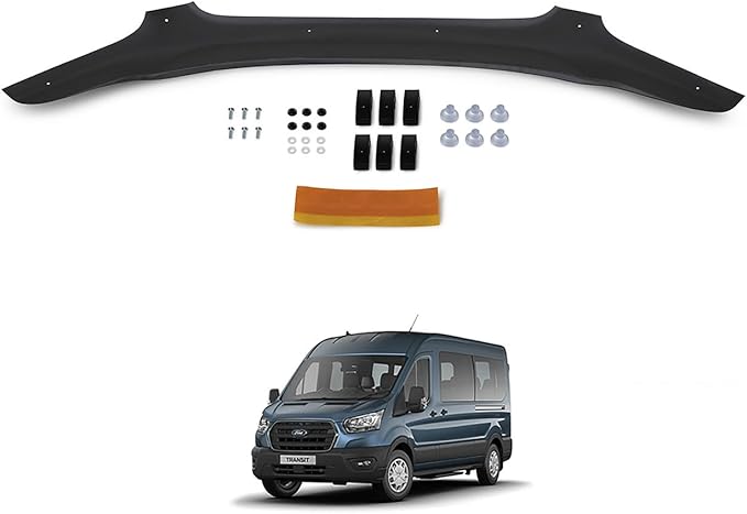 Hood Deflector Guard Fits Ford Transit 2019-2025 | Bug & Bonnet Shields, Protects from Particles & Bug, All Weather - Durable - Easy assembly without Drill
