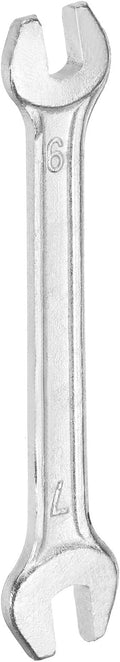 HARFINGTON Double Open End Wrench 6mm x 7mm Metric 15 Degree Offset Angle Small Flat Head Wrench Galvanizing Open Ended Spanner for Automotive Repair Furniture Assembly