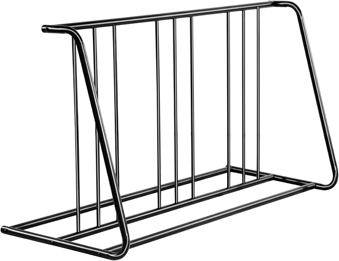 VEVOR Bike Rack, Fits Tire Width 3 Inch/76.2 mm, Carbon Steel Double-Sided Grid Bike Rack Stand, Freestanding Bicycle Storage Holder for Curbside, Garage, Indoor, Outdoor Parking, 6-Bicycle Capacity