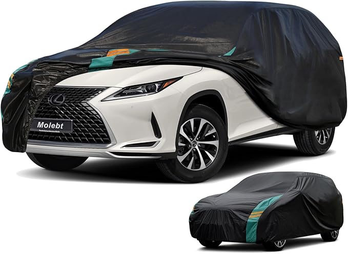 SUV Car Cover Custom Fit for Lexus RX 330 350 450 500(2016-2025), Waterproof All Weather for Automobiles, Outdoor Full Cover with Windproof Clip Straps.
