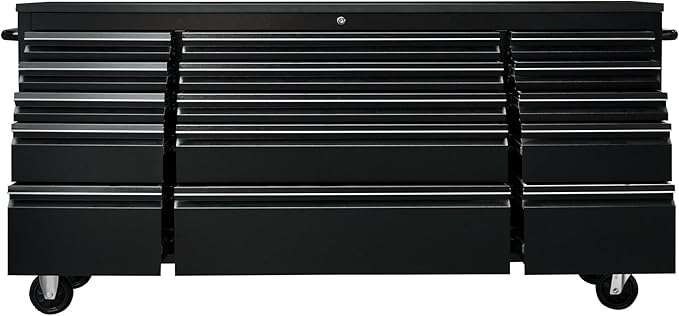 CT Copper Tailor 72-inch Rolling Tool Chest with 15 Drawers and Wheels, Mobile Garage Workbench, Large Tool Box Storage Tool Cabine with Wood Top for Workshop, Matte Black