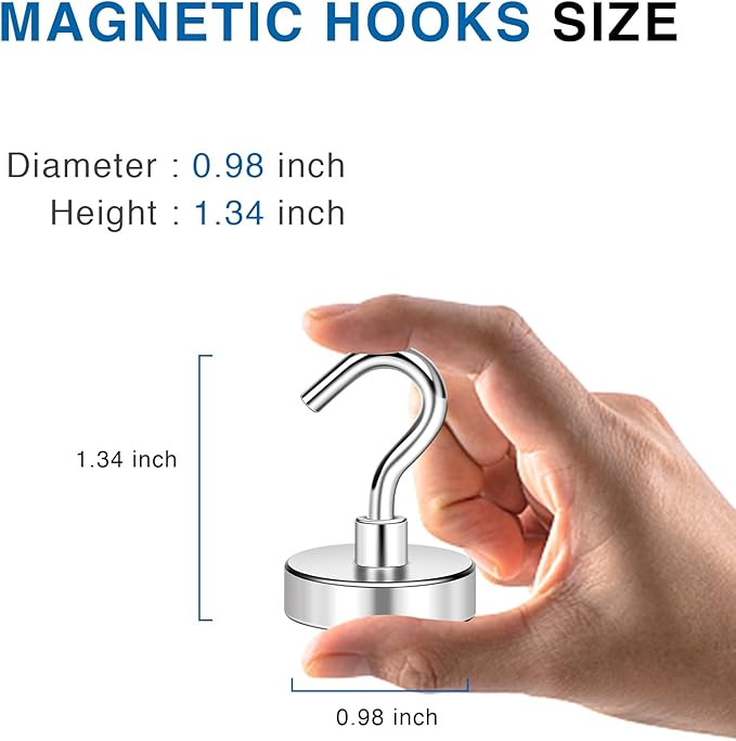 LOVIMAG Magnetic Hooks for Cruise Cabins, 80LBS Magnet Hooks Heavy Duty for Home Accessories, Classroom Must Haves, Magnetic Hook for Metal Door, Magnets with Hook for Hanging-12 Pcs
