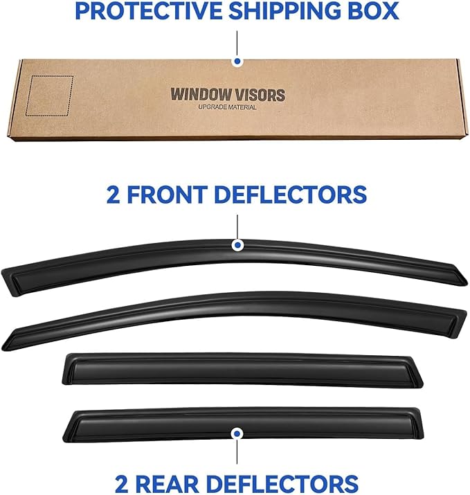 Window Visors Rain Guards for Honda CRV 2017 2018 2019 2020 2021 2022, Out-Channel Window Vent Wind Deflectors Visors Shades for 17-22 CR-V