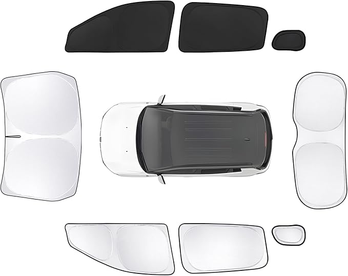 8pcs Car Window Shades for Jeep Compass 2017-2024 Accessories,Windshield Side Rear Full Sunshade,Sun Visor UV Blocking, Privacy Protection and Blackout for Camping Outdoor