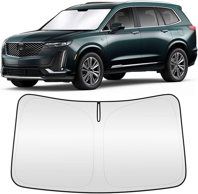 Windshield Sun Shade for for Cadillac XT6 2020-2025 4-Layer Front Window Shade Custom Sun Visor 240T Shade Blocks UV Keep Your Car Cooler