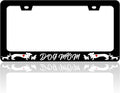 Dog Mom License Plate Frame Cute Animal License Plate Holder for Front or Rear Car Tags Stainless Steel Funny Car Decoration with Screws 6.3 X 12.2 in