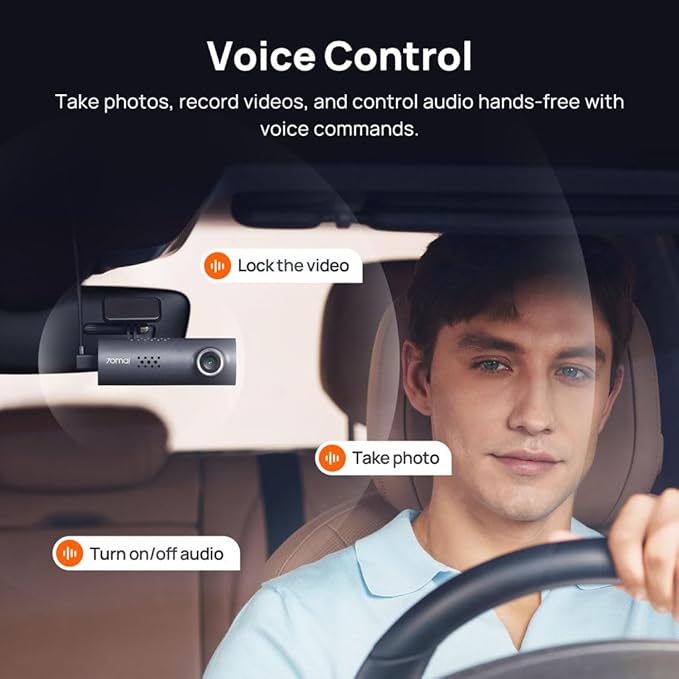70mai Dash Cam M200, Dash Camera for Cars 1080P, Dash Cam Front with STARVIS2 IMX662, HDR Night Vision, Parking Monitor, G-Sensor, Loop Recording, Time-Lapse,App & WiFi, Voice Control Small DashCam