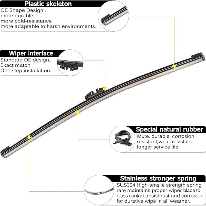 AUTOBOO 28"+28" Windshield Wipers with 11" Rear Wiper Blade Replacement for Ford Escape 2013-2019 -Original Factory Quality (Pack of 3)
