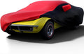 KAKIT Waterproof Car Cover Custom Fit for 1968-1982 C3 Stingray, UV Resistant Fade-Proof Cover for Chevy Corvette, Indoor & Outdoor Use (Red & Black Combo)