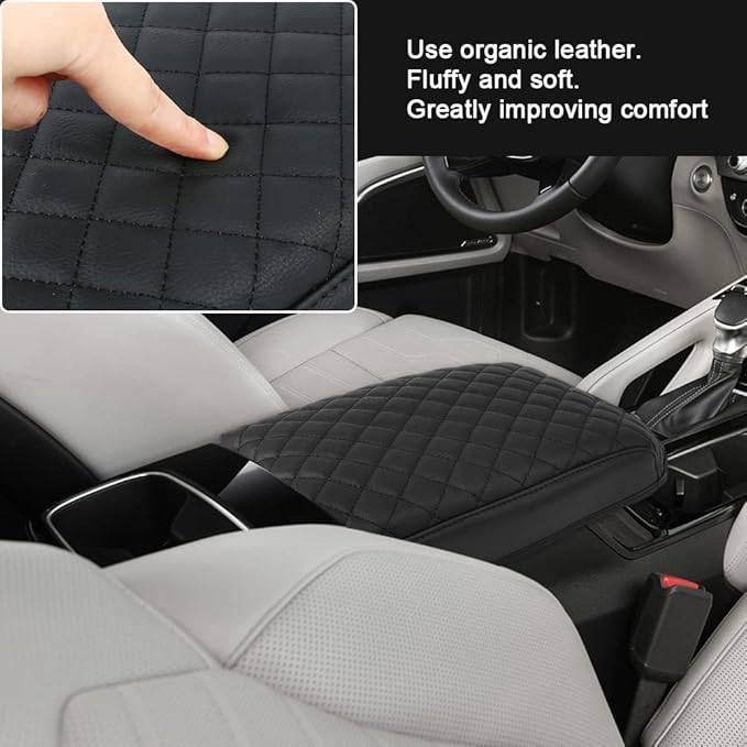 sportuli Center Console Cover Anti-Scratch Leather Armrest Cushion Compatible with 2020 2021 2022 2023 2024 Kia Telluride accessories (Black)