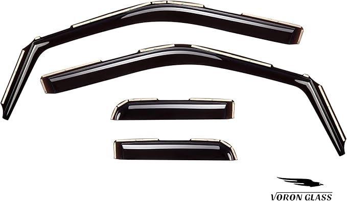 Voron Glass in-Channel Extra Durable Rain Guards for Ford F150 2021-2025 SuperCab, Window Deflectors, Vent Window Visors, 4 Pieces - 200908