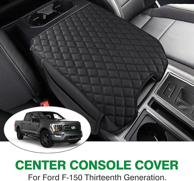 Shademax Custom Fit for Center Console Cover 2015-2020 Ford F-150 F150 / 2017-2022 F250 F350 F450 /2018-2024 Expedition Accessories Armrest Cover Cushion Pad Armrest Seat Box Protector