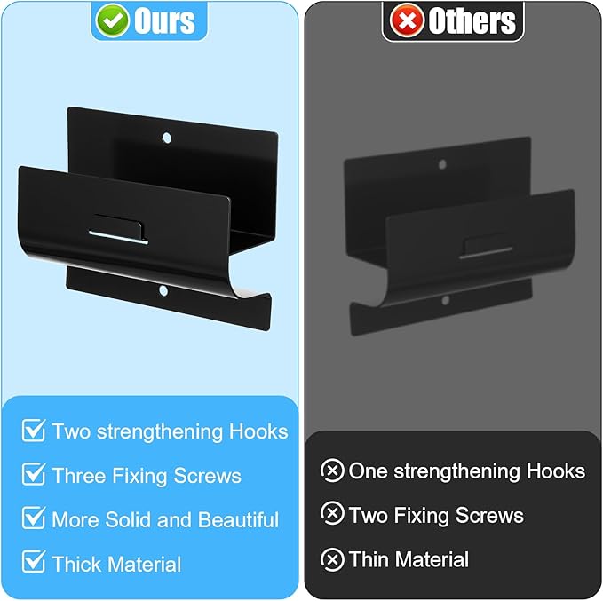 Heavy Duty Ladder Hooks for Garage Wall 4 Pack Black Ladder Hanger Garage Wall Hooks for Ladder, Wheelbarrow, and Tools