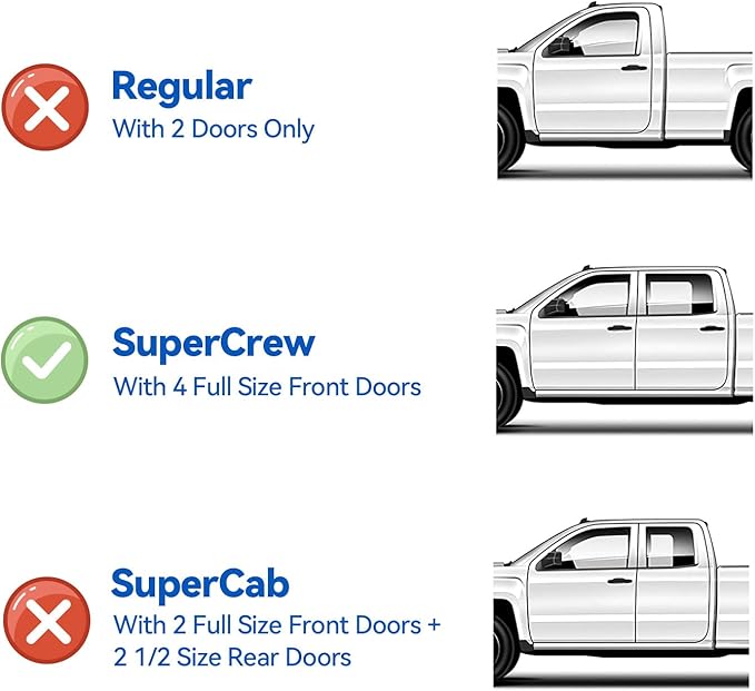 in-Channel Window Visors Rain Guards for 2019-2023 Ford Ranger SuperCrew, Window Vent Wind Deflectors Visors Shades for 19-23 Ranger Crew Cab