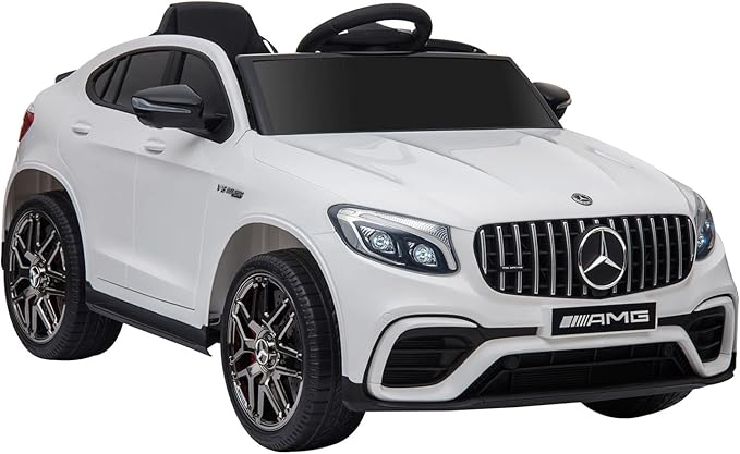Aosom 12V Toddler Ride On Car with Remote Control, Mercedes Benz AMG GLC63S Coupe, Electric Car with 2 Speed, MP3 Player, Light, Horn, Songs, Suspension, White