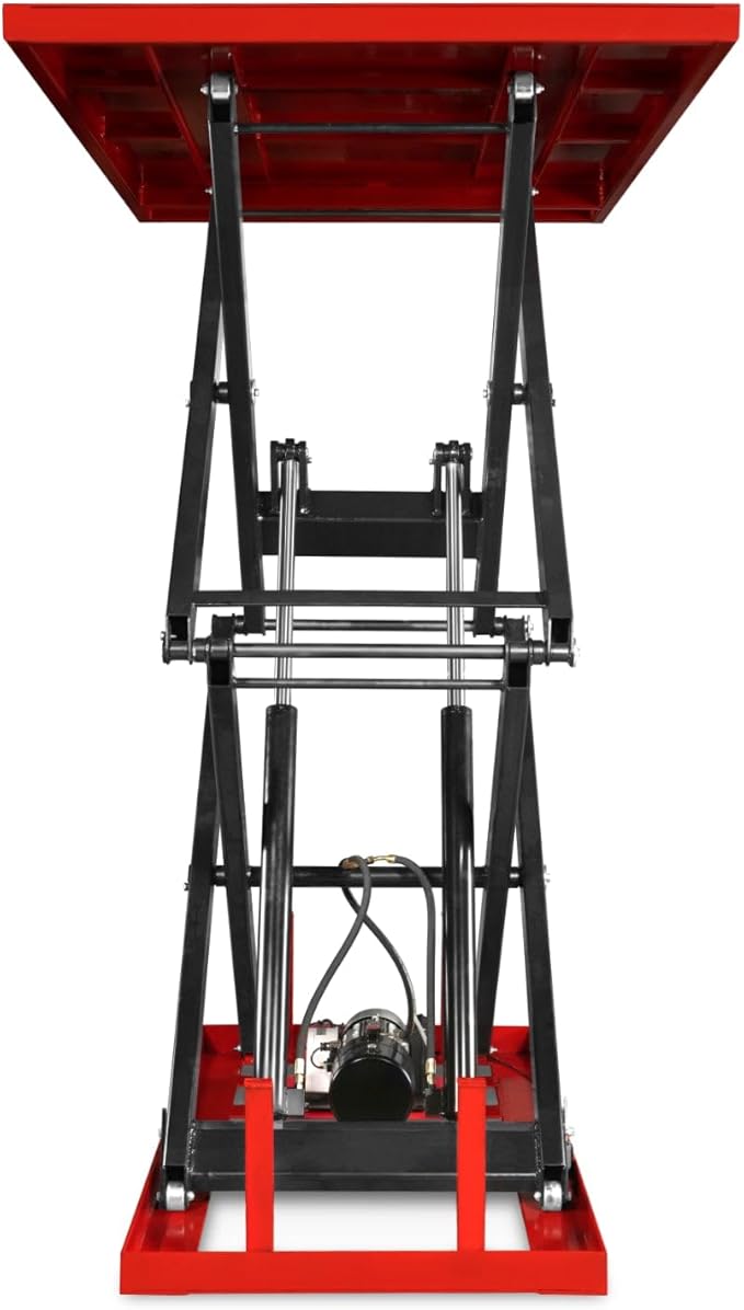 2200 lbs Capacity Stationary Powered Hydraulic Double Scissor Lift Table,86.6" x 51.2" Platform,94.5" Lift Height, UL Certified Moto,Model ELTD22L