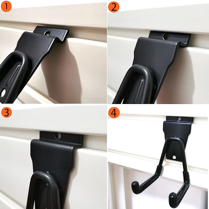 Slatwall Hooks - Black Garage Accessories, 8 Pack
