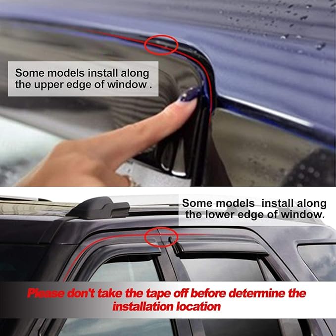 4pcs Outside Mount Style Window Rain Guards Durable Side Wind Deflectors Dark Smoke Nice Looking Vent Window Visors Fit for 2008-2022 Toyota Sequoia