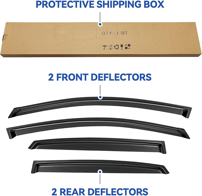 Window Visors Rain Guards Shield for 2013-2019 Nissan Sentra, Window Wind Deflectors Vent Shades for 13-19 Sentra