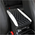 Car Center Console Cushion Pad, Universal Leather Waterproof Armrest Seat Box Cover Protector,Comfortable Car Decor Accessories Fit for Most Cars, Vehicles, SUVs (White)