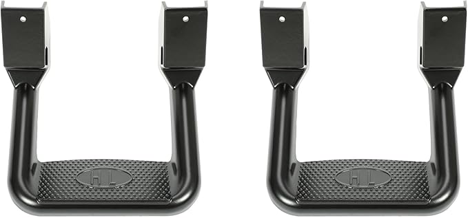 Kojem 2 Pcs Universal Side Step Compatible with 1967-2020 Chevy Chevrolet GMC Ford Isuzu Mitsubishi Dodge Jeep Nissan Toyota Mazda Side Hoop Step Electrophoresis Black Aluminum