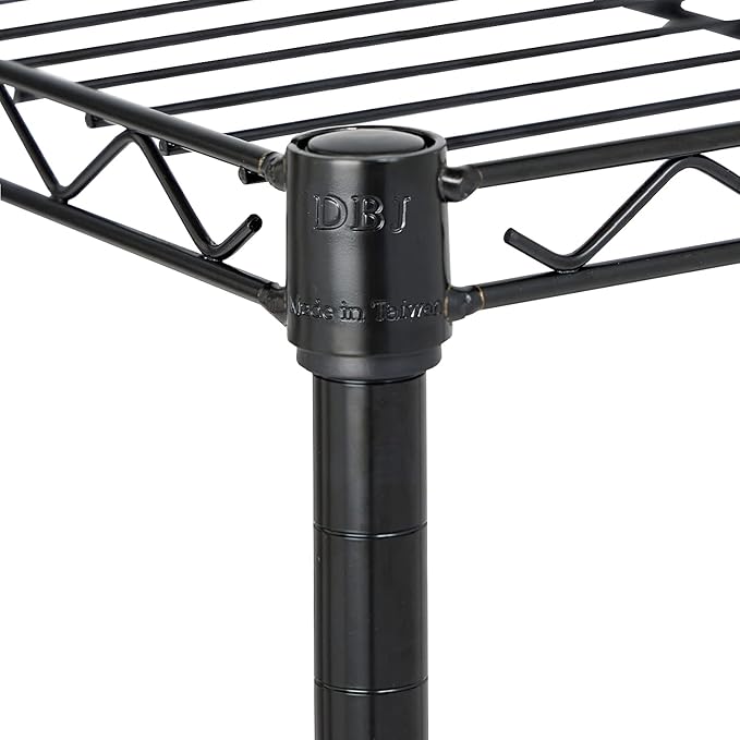 Displays By Jack 4 Tier Wire Shelving Unit Storage Rack, Metal Heavy Duty Utility Organization Units for Products Plant Standing Shelf, Pantry, Garage, Shelf Stand, Black, 14" W x 30" L X 48" H