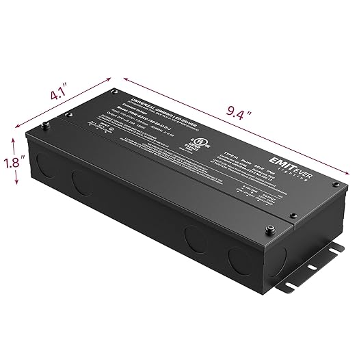 EMITEVER Dimmable Led Driver, 2 Packs 150W AC 110V-277V to DC 24V Transformer, 5-in-1 Dimming: ELV/MLV/TRIAC / 0-10V / 1-10V / 10V PWM/Potentiometer, Waterproof IP67 and UL Listed