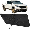 Proadsy Windshield Sun Shade Umbrella for Honda Ridgeline 2017-2025 2026 Foldable Car Umbrella Sunshade with Soft TPU Handle Spring Structure Crystal Cooling Material Protect Car from Rays & Heat