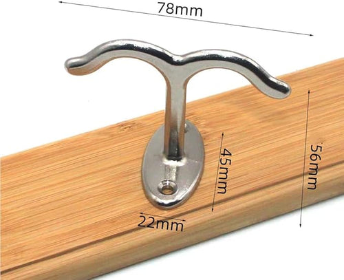 10 Pcs Zinc Alloy Ceiling Double Hook Cabinet Wardrobe Coat Towel Hat Hook Hooks Under Cabinet Shelf (Shiny Silver)