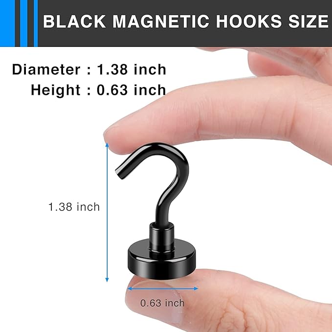 LOVIMAG Magnetic Hooks, 30Lbs Strong Magnetic Hook for Cruise, Magnet Hooks for Hanging, Classroom, Fridge, Refrigerator, Ceiling, Office, Kitchen. Grill, Garage- 25 Pack