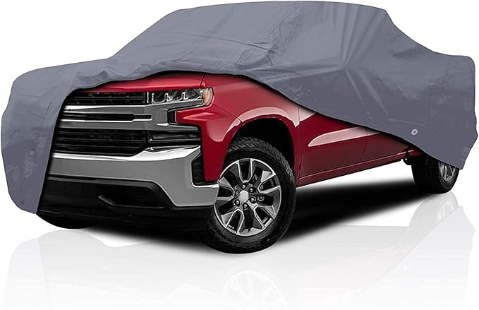 5-Layer Car Cover – Semi Custom Fit for Chevrolet Silverado 1500 Crew Cab 2018-2025, 6.6 Feet Bed | All-Weather Protection: Dustproof, Windproof, UV-Resistant, Breathable & Durable