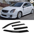 4pcs Side Window Deflector Visor Rain Guard,Outside Mount Tape-on Shatterproof Dark Smoke,4pc Window Shades fit for 2007-2012 Nissan Sentra 94165