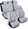 Coverland Custom Car Seat Covers Compatible with 2007-2014 Sierra 2500HD Crew Cab - Premium Leather Non-Slip Memory Foam Waterproof Interior Protector Full Set-Gray [See Size Chart-Size X136]
